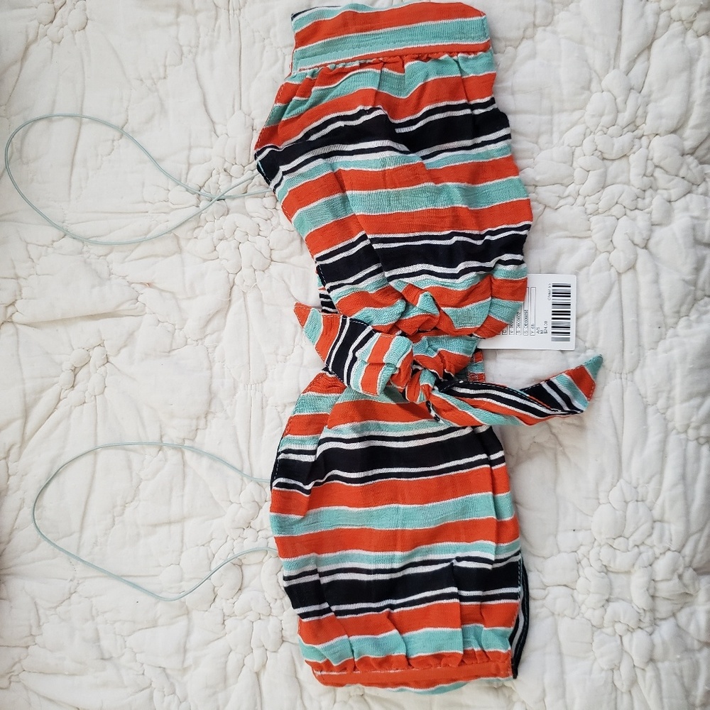 Striped Bandeau with micro straps